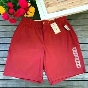 Old Navy NEW W TAGS Sz. small red built in flex elastic waist button up shorts